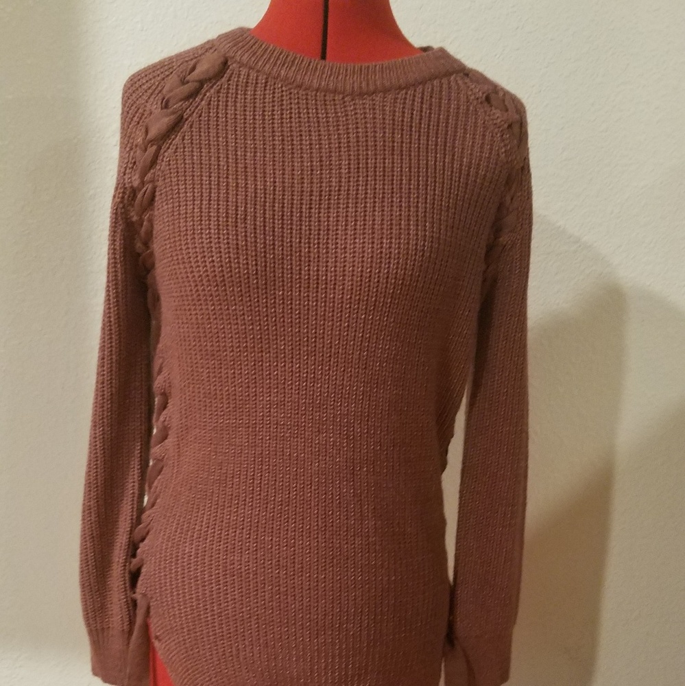 Mauve Sweater Lace Up Sides